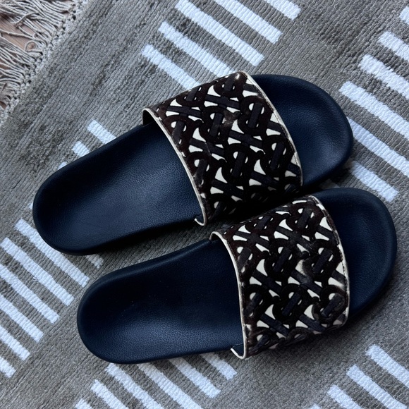 Burberry Vintage Check Slides + Box - Picture 2 of 6